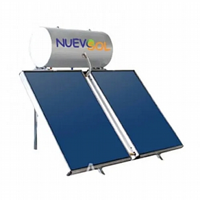 Ηλιακός Θερμοσίφωνας Nuevosol 200 lt με δύο επιλεκτικούς κάθετους συλλέκτες 2x2.00 m² συνολικής επιφάνειας 4,00 m² τριπλής ενέργειας με Glass Boiler